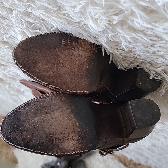 BED STU Statute Motorcycle Leather Knee High Boots - Picture 8 of 8